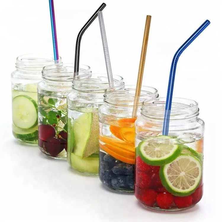 Produto comestível amigável 304 de Eco/316 palhas de aço inoxidável ajustadas para a bebida bebendo