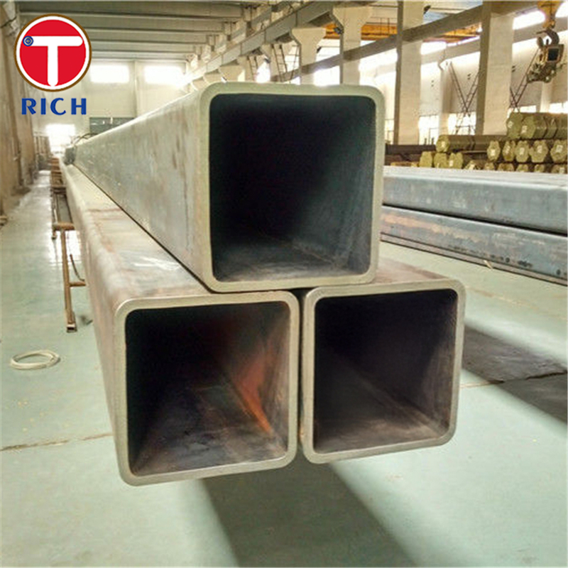 A500 Tubos quadrados de aço carbono Tubos estruturais de aço carbono de alta resistência para estrutura de edifícios