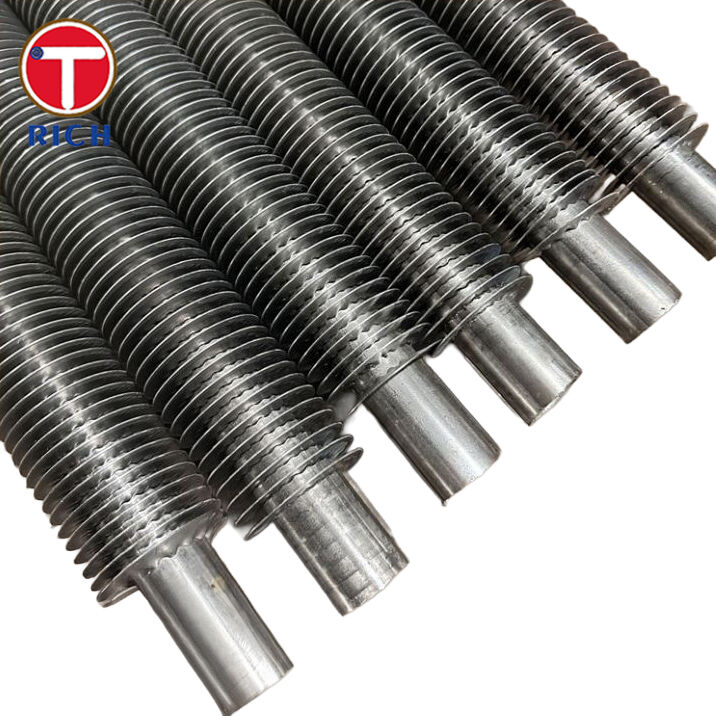 Tubo aletado enrolado por tensão em aço liga em L para trocadores de calor com transferência de calor aprimorada