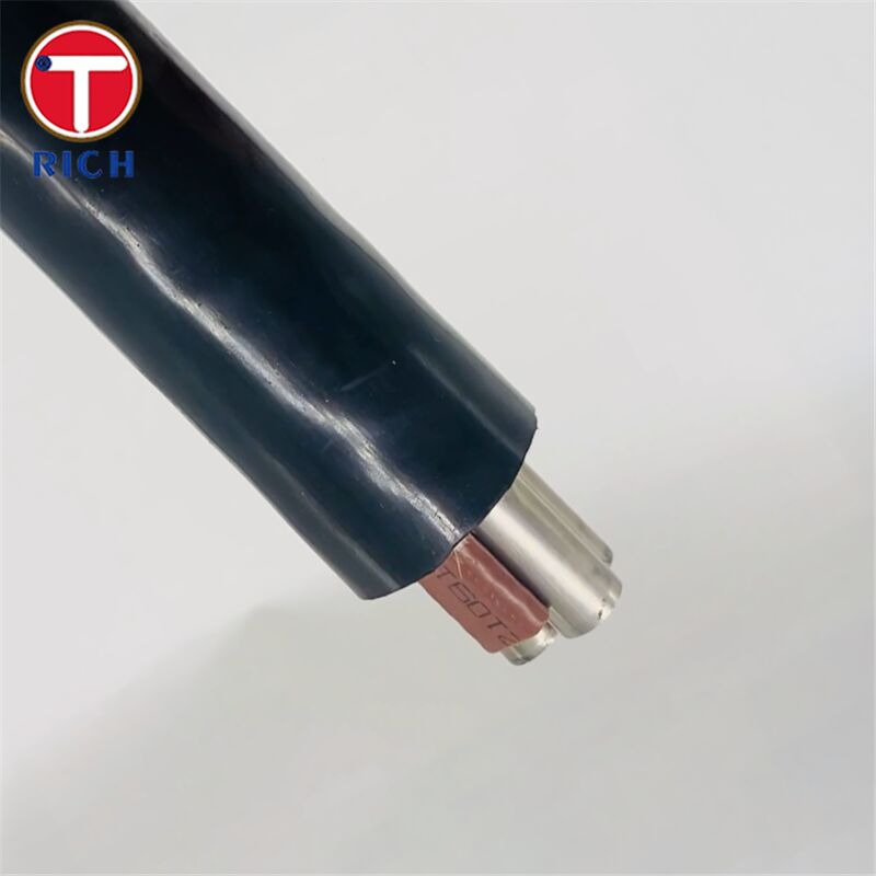 Tubos sem costura de aço inoxidável multi-núcleo com revestimento de plástico para construção naval, de qualidade 304L/316L/Duplex 2205 e técnicas de tração a frio/rolhamento a quente