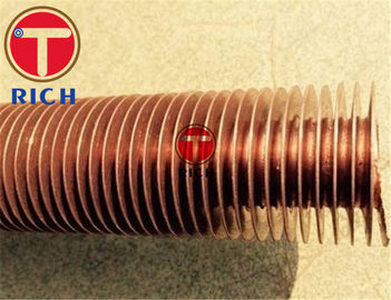 Bom preço. OD25mm serrilhou a tubulação de cobre Finned para o refrigerador de ar on-line